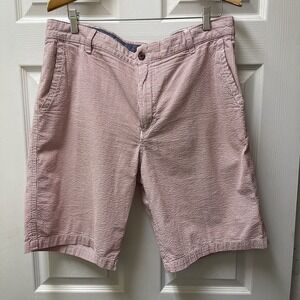 IZOD 10" Men's 36 Red Casual Seersucker Shorts 100%‎ Cotton